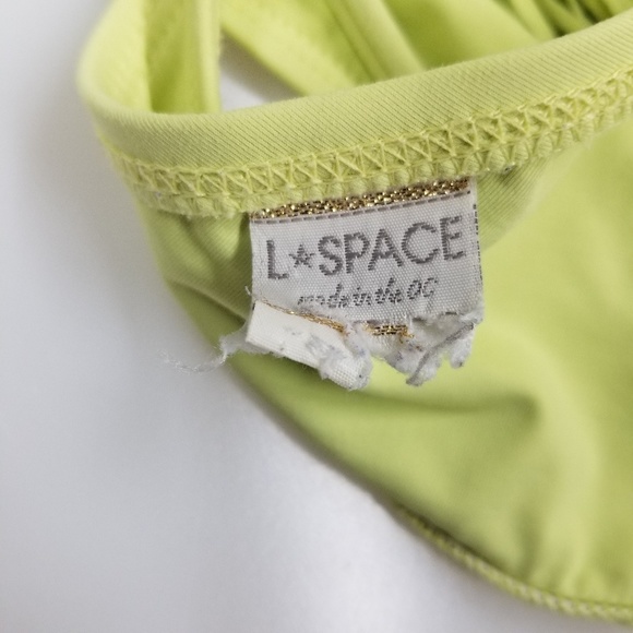 L*Space Neon Yellow Gringe Bikini Top - Picture 3 of 6